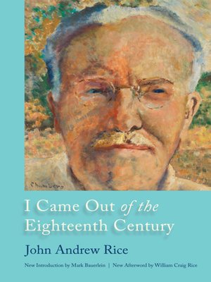 cover image of I Came Out of the Eighteenth Century